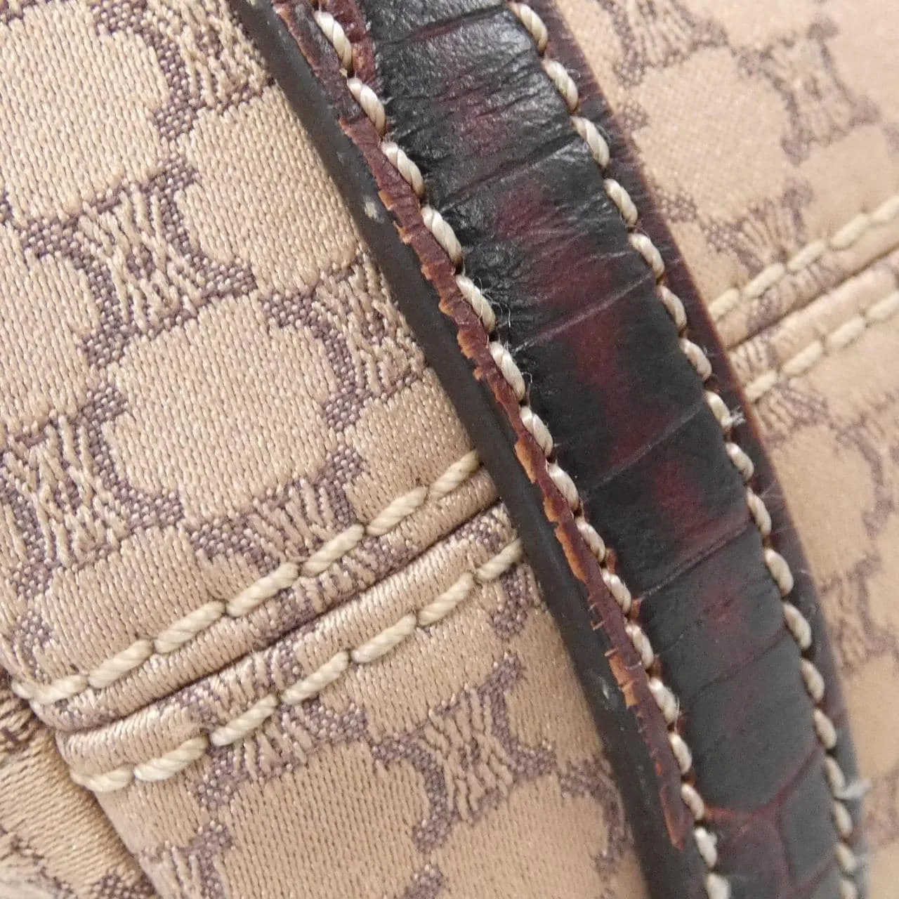 CELINE 手提包 帆布 棕色 帆布 中古品A - 縮圖 3