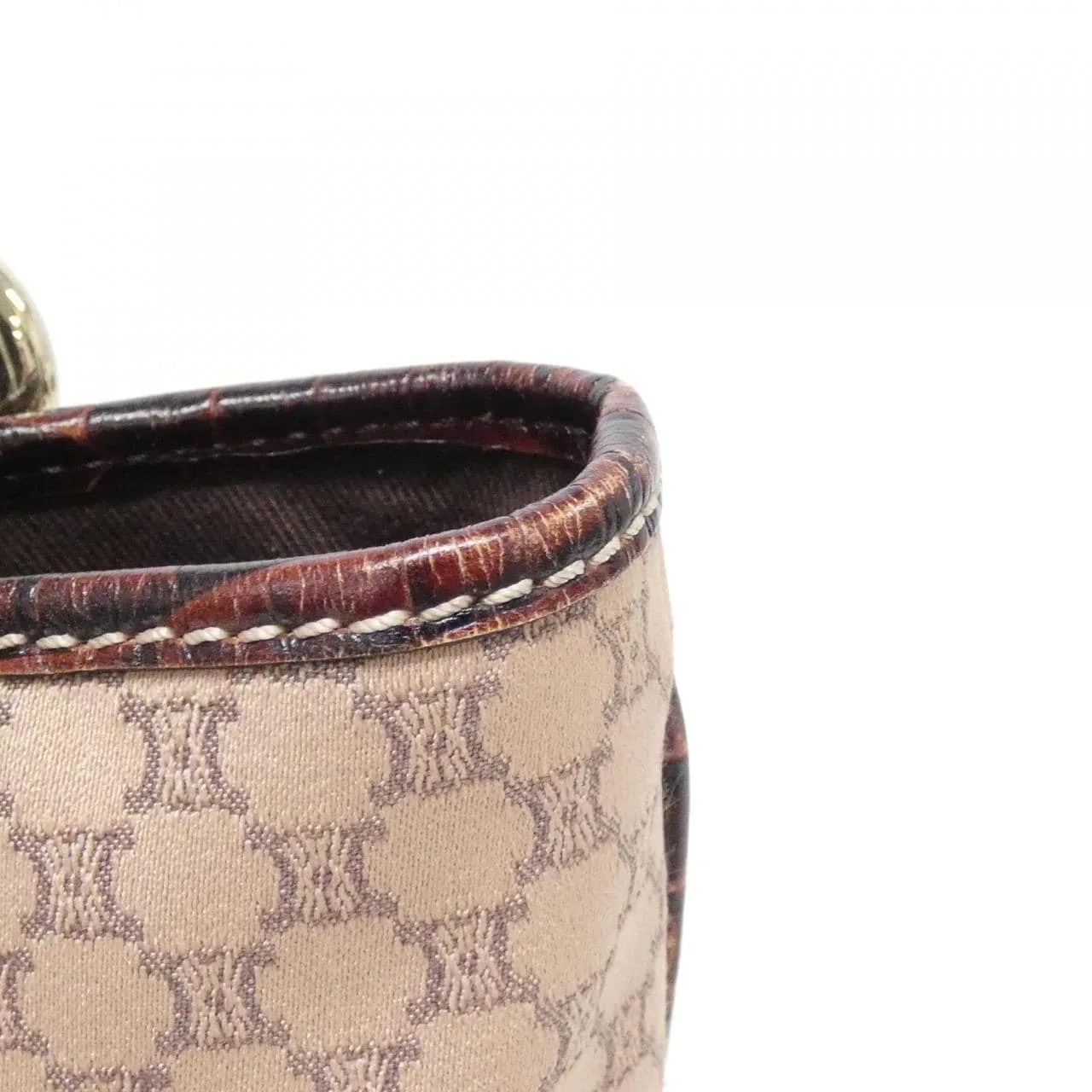 CELINE 手提包 帆布 棕色 帆布 中古品A - 縮圖 4