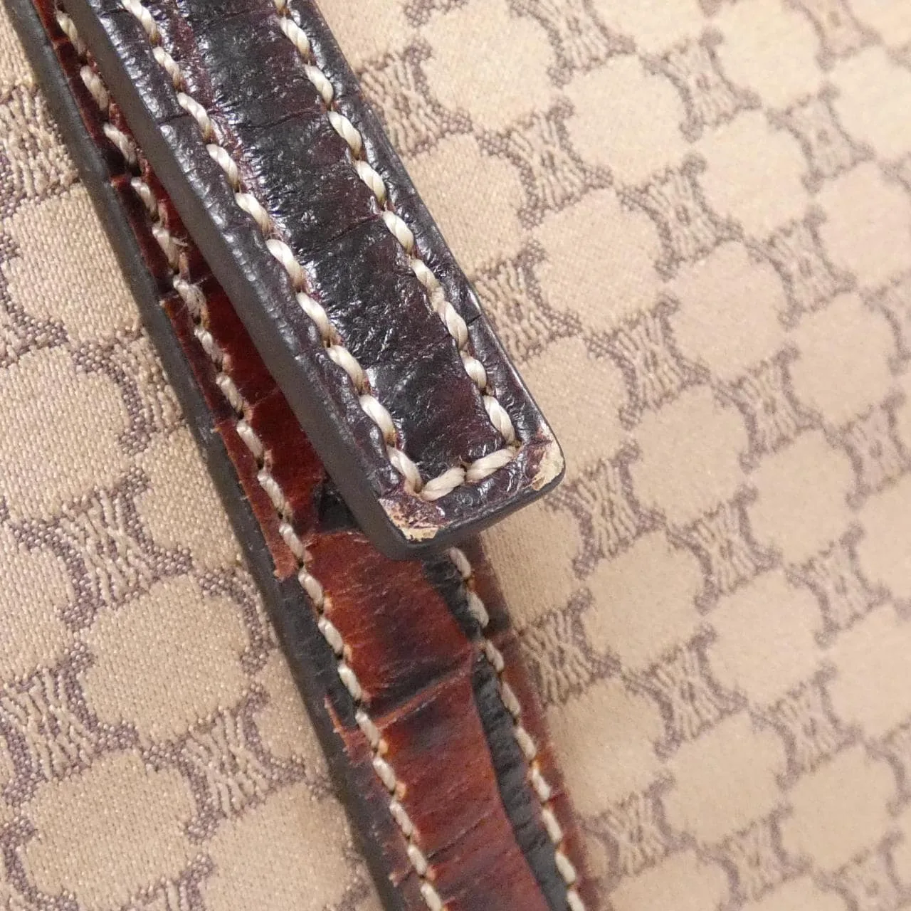 CELINE 手提包 帆布 棕色 帆布 中古品A - 縮圖 5