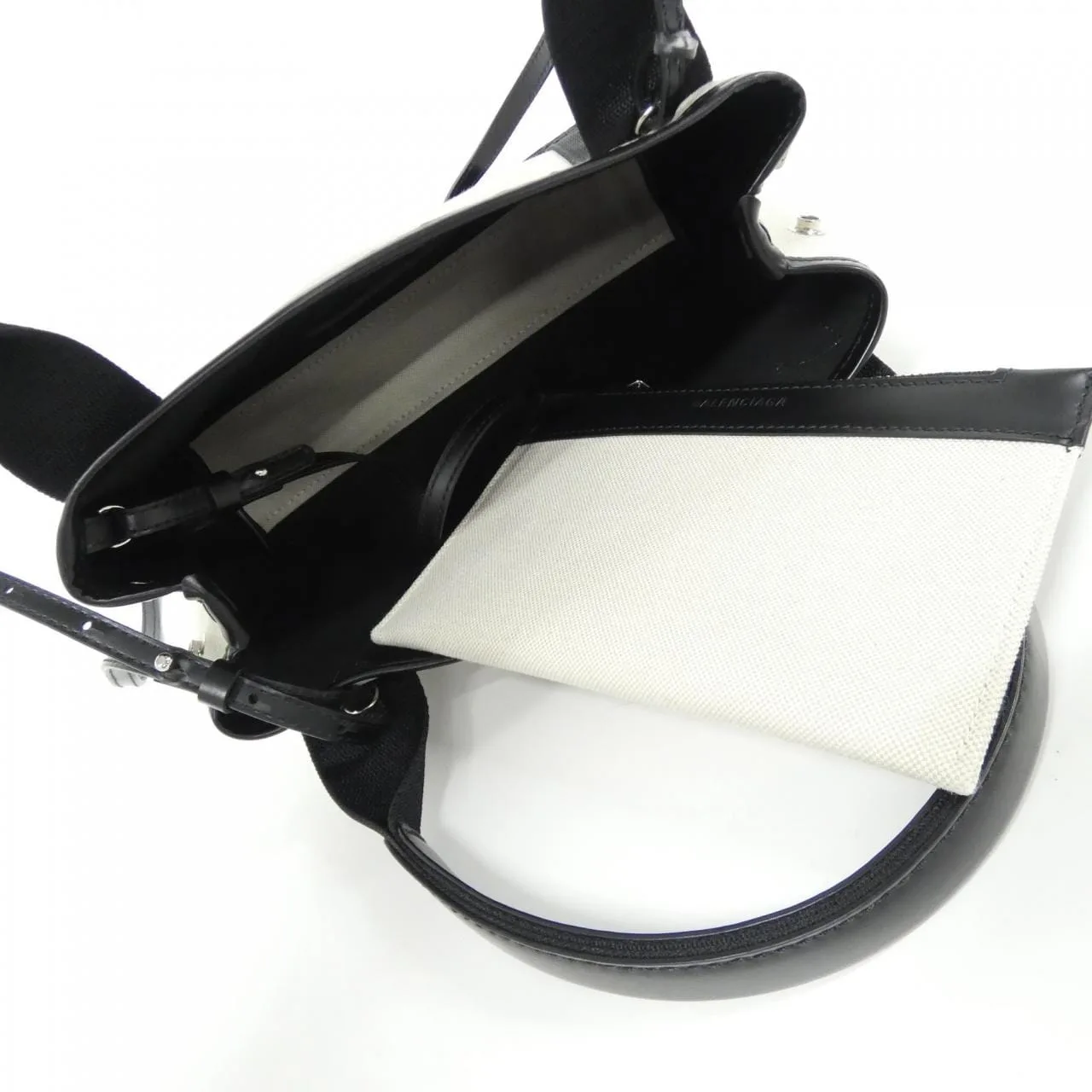 BALENCIAGA 390346 2HH3N Handbag Canvas 深藍色 帆布 中古品A - 縮圖 7