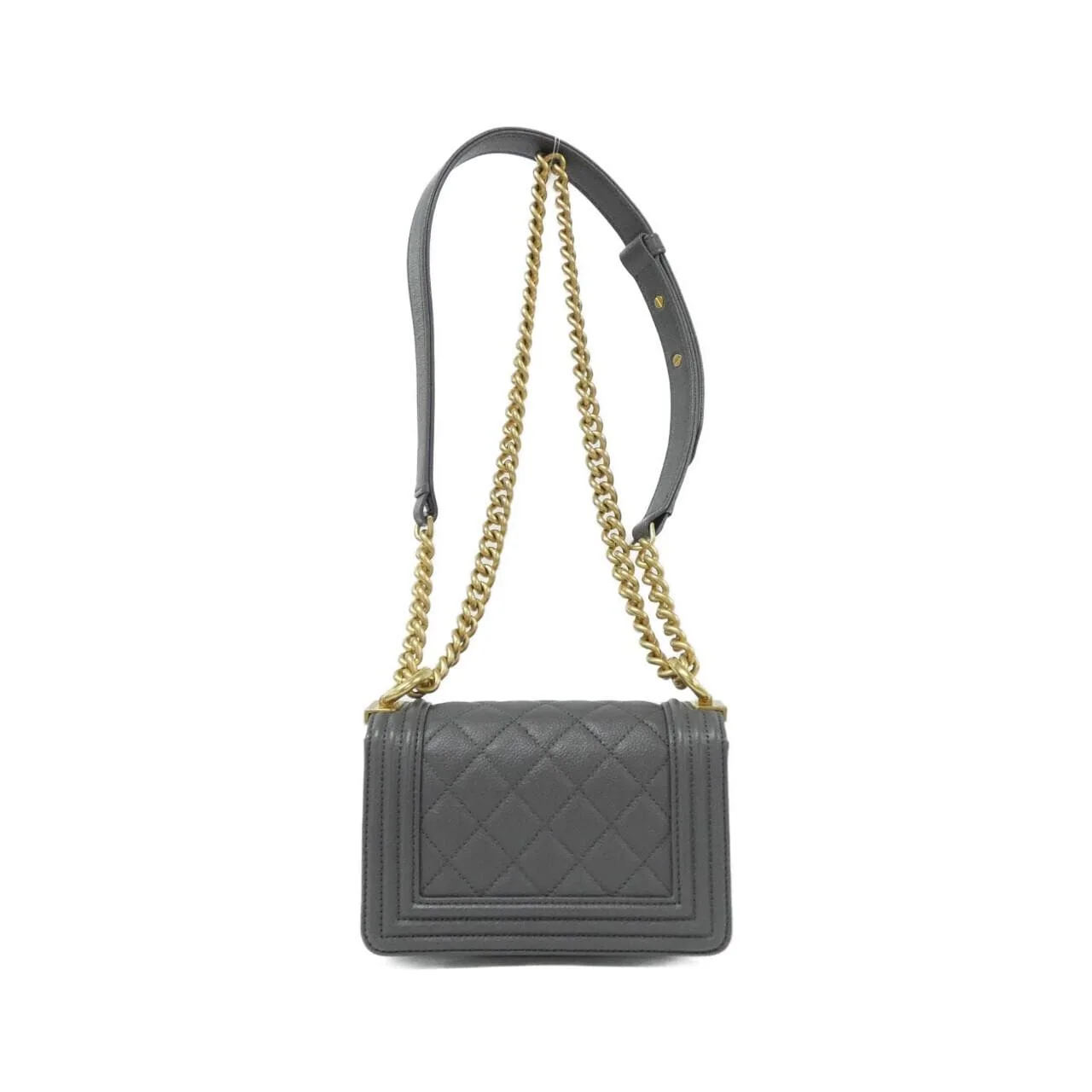 CHANEL Boy Chanel 67364 Shoulder Grained Calfskin Grey Grained Calfskin Rank A - Thumbnail 2