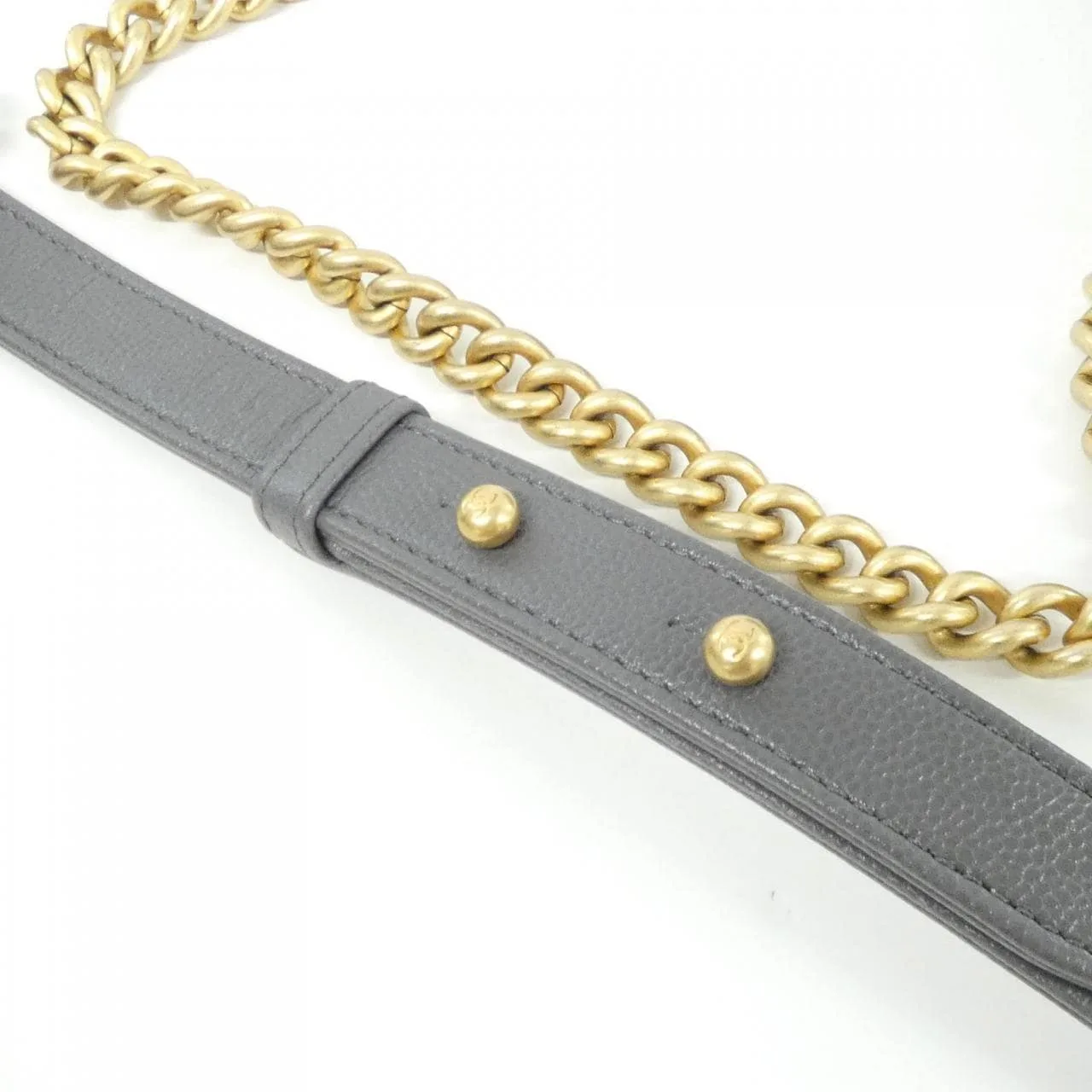 CHANEL Boy Chanel 67364 Shoulder Grained Calfskin Grey Grained Calfskin Rank A - Thumbnail 4