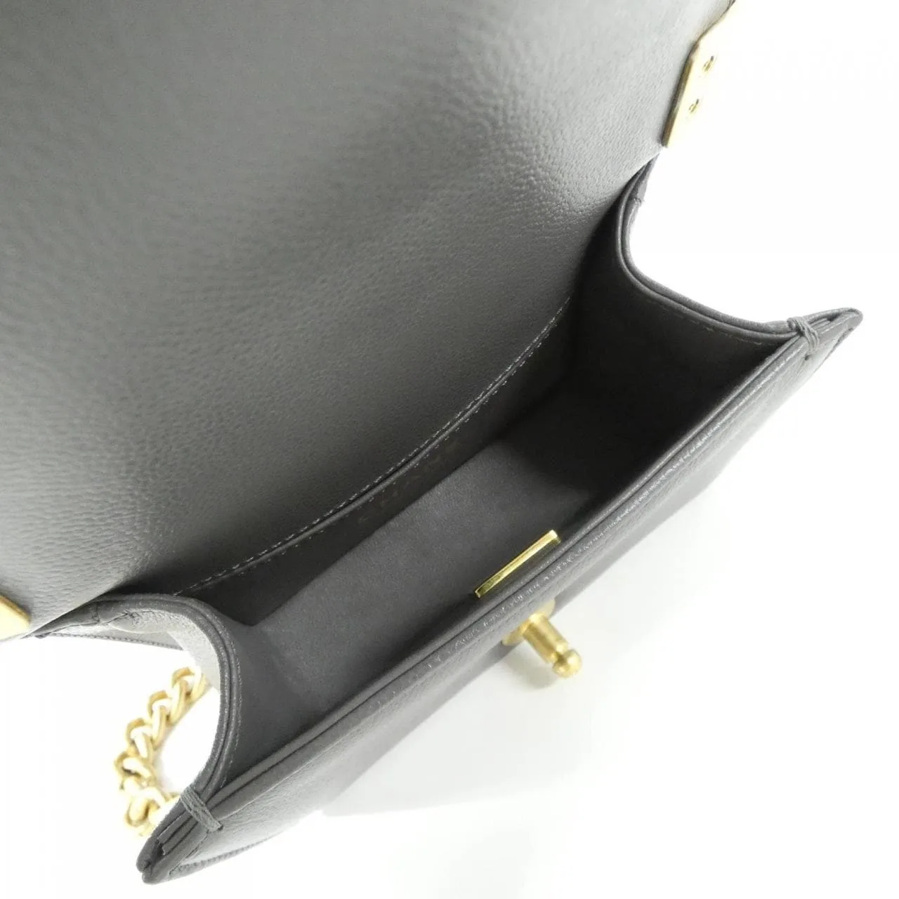 CHANEL Boy Chanel 67364 Shoulder Grained Calfskin Grey Grained Calfskin Rank A - Thumbnail 5