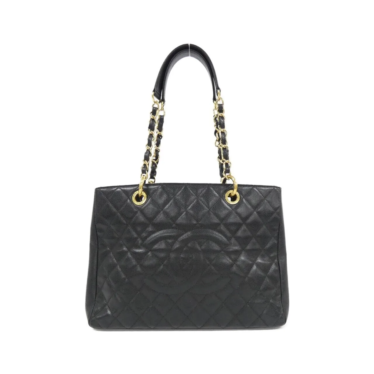 CHANEL 50995 Shoulder Grained Calfskin Black