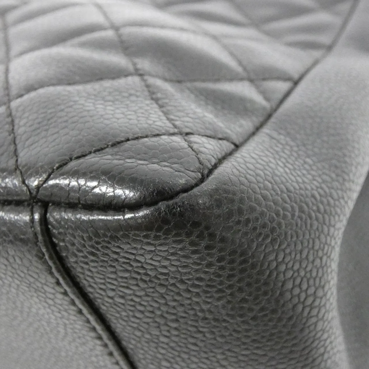 CHANEL 50995 Shoulder Grained Calfskin 黑色 荔枝紋牛皮 中古品A - 縮圖 3