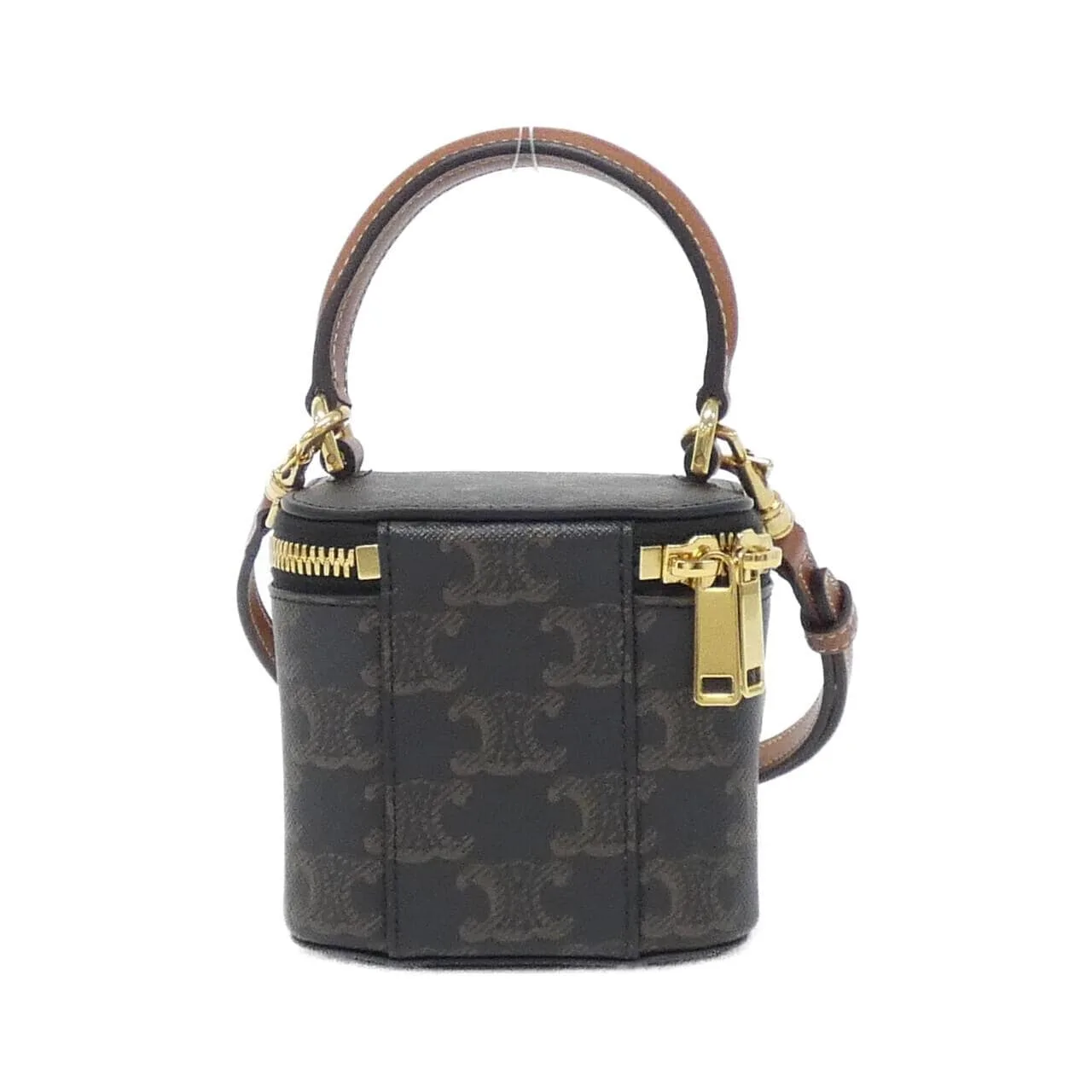 CELINE 10J762CZ1 Handbag Canvas 黑色 帆布 中古品A - 縮圖 2