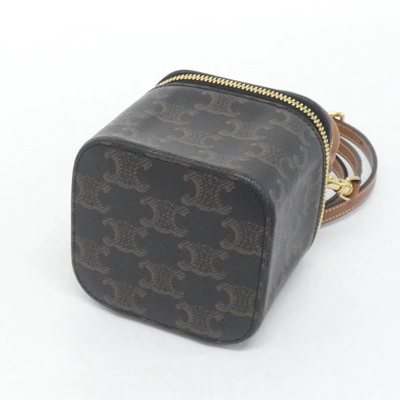 CELINE 10J762CZ1 Handbag Canvas 黑色 帆布 中古品A - 縮圖 3