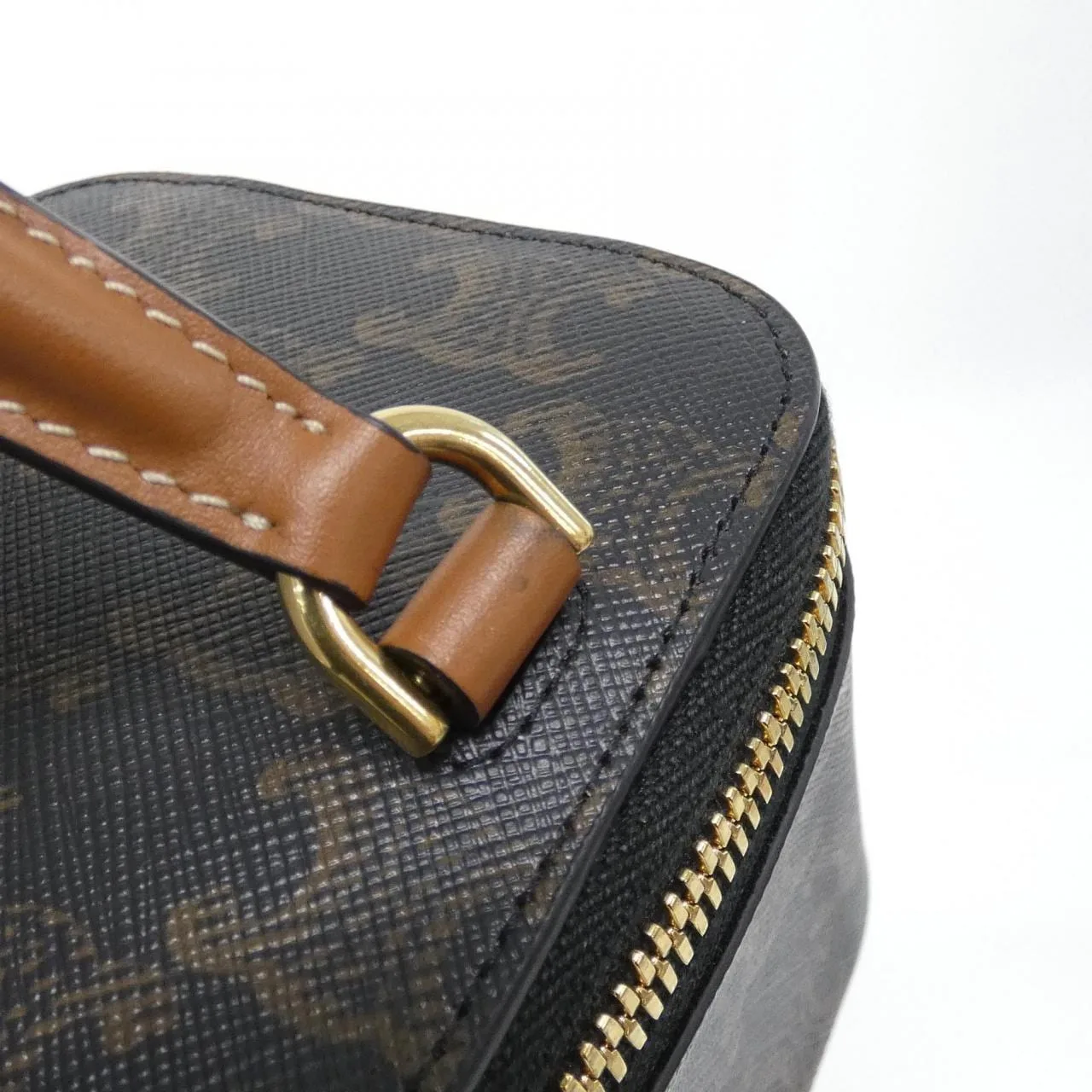 CELINE 10J762CZ1 Handbag Canvas 黑色 帆布 中古品A - 縮圖 4