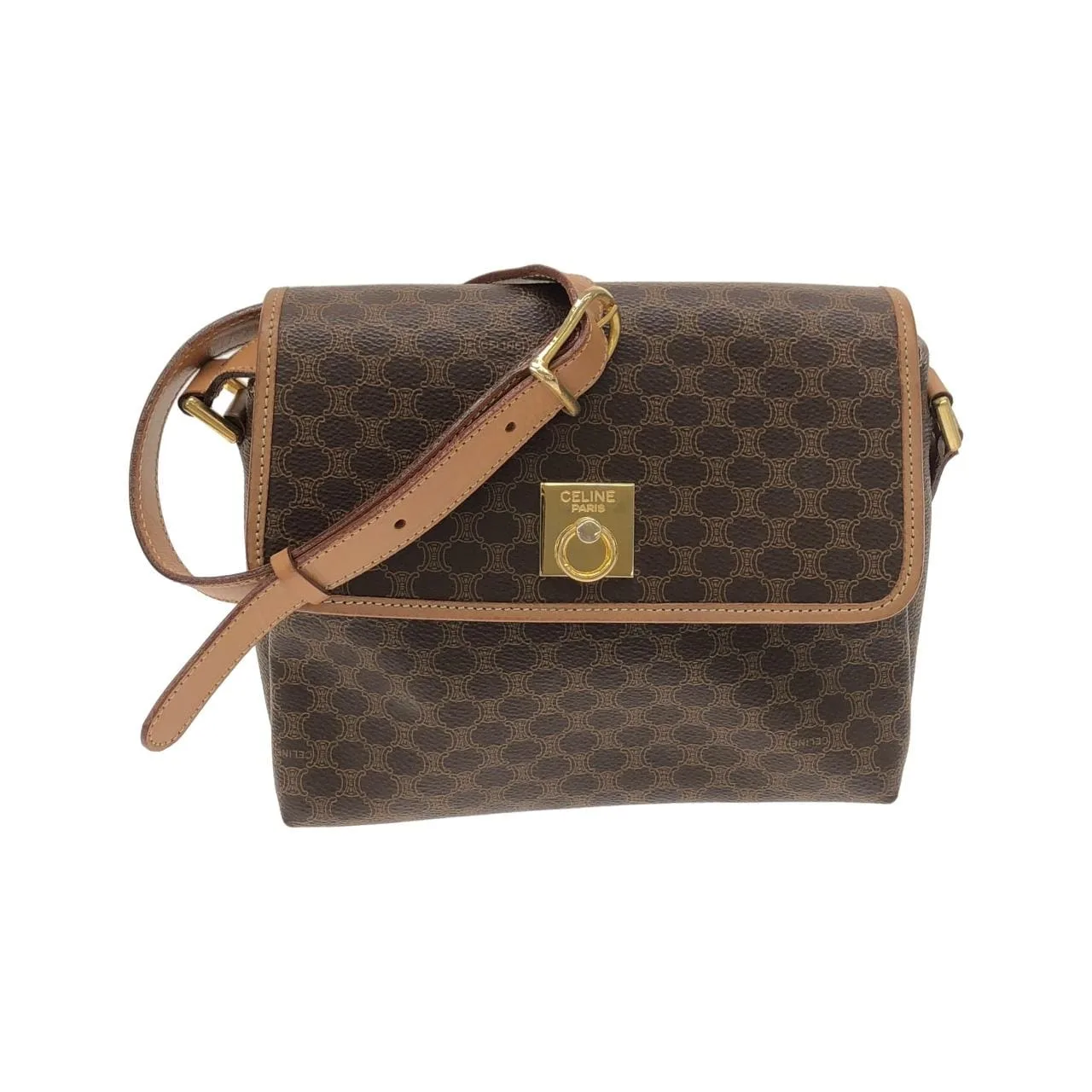 CELINE Shoulder Canvas Brown