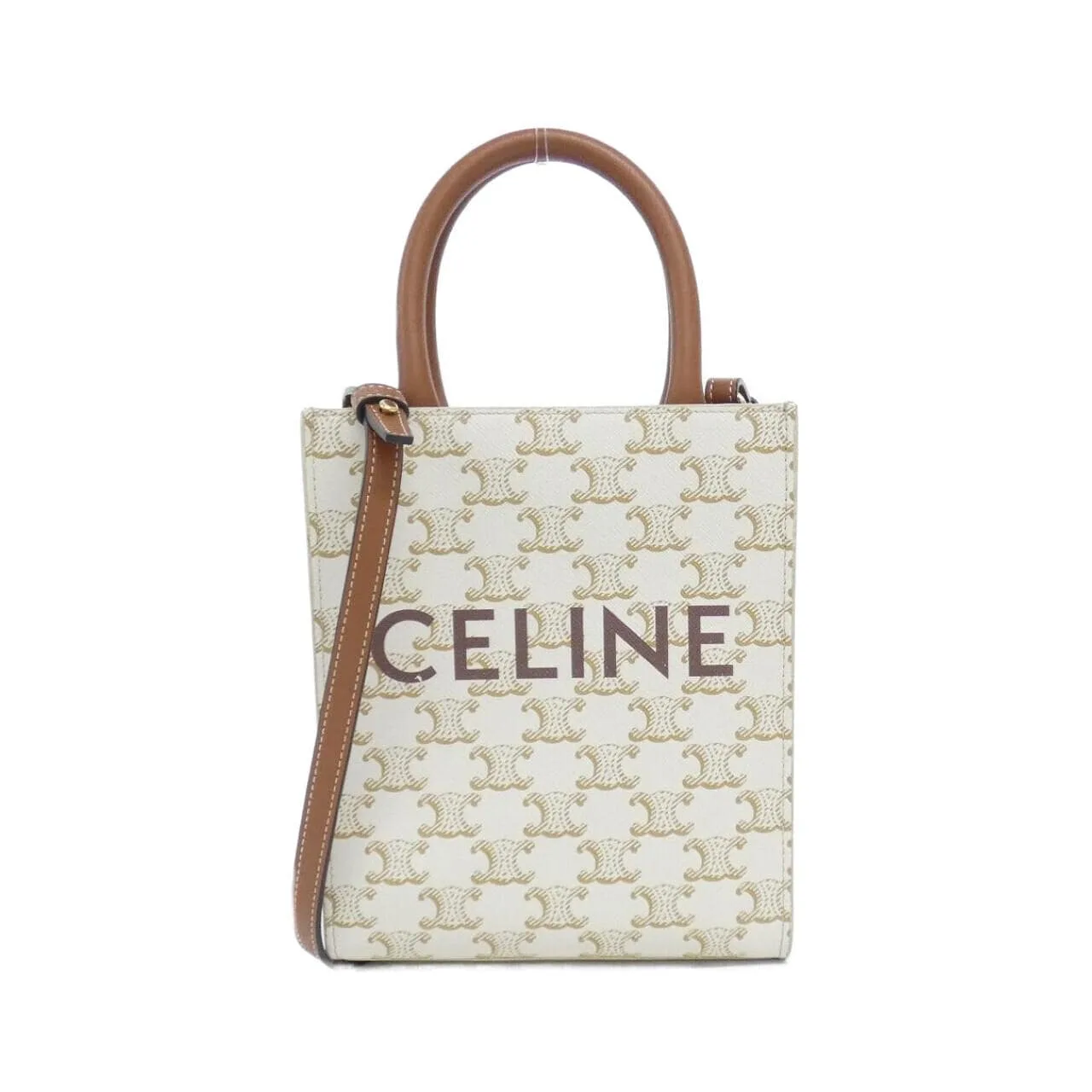 CELINE Cabas 194372BZK Handbag Canvas White