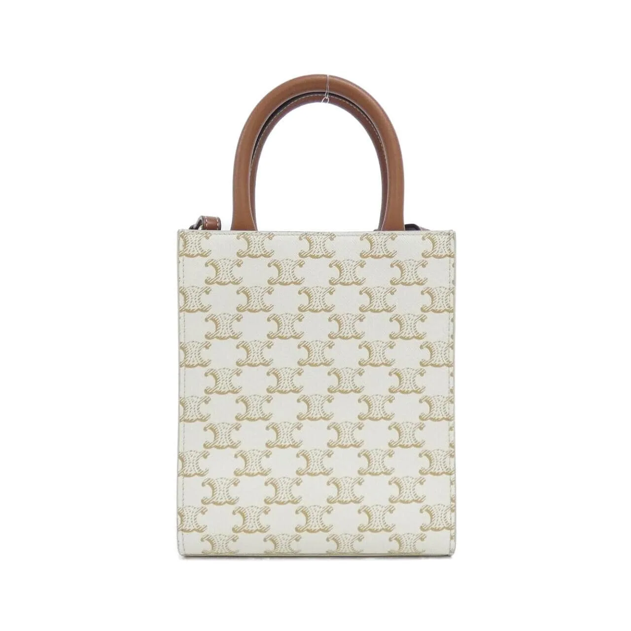 CELINE Cabas 194372BZK Handbag Canvas 白色 帆布 中古品A - 縮圖 2