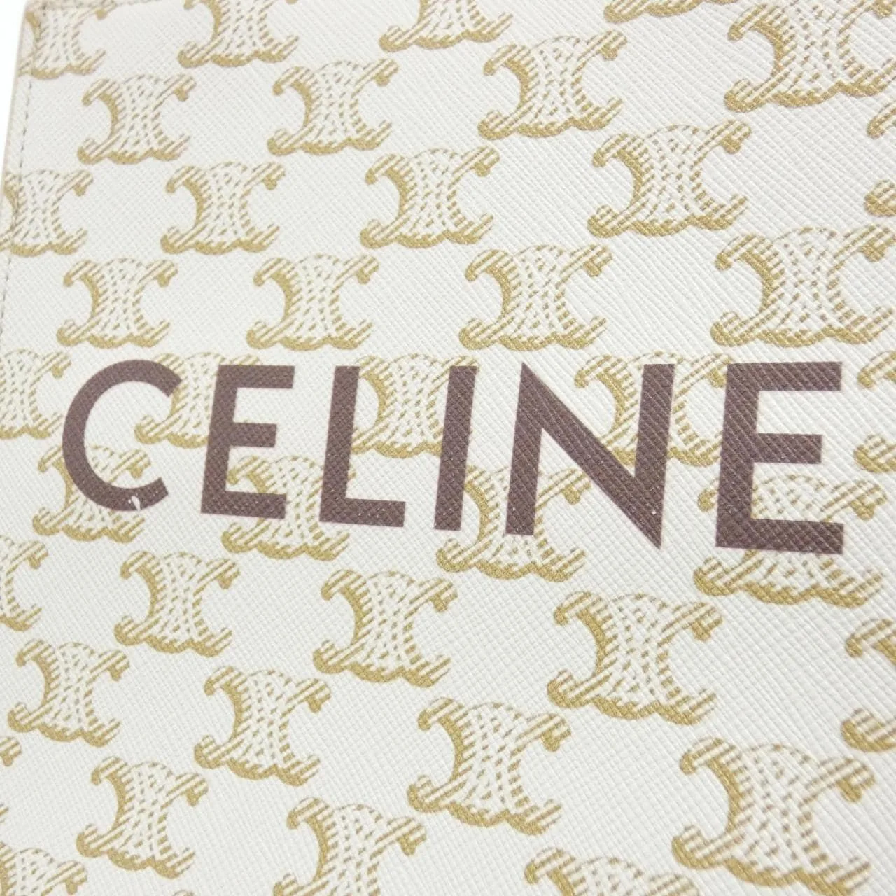 CELINE Cabas 194372BZK Handbag Canvas 白色 帆布 中古品A - 縮圖 4