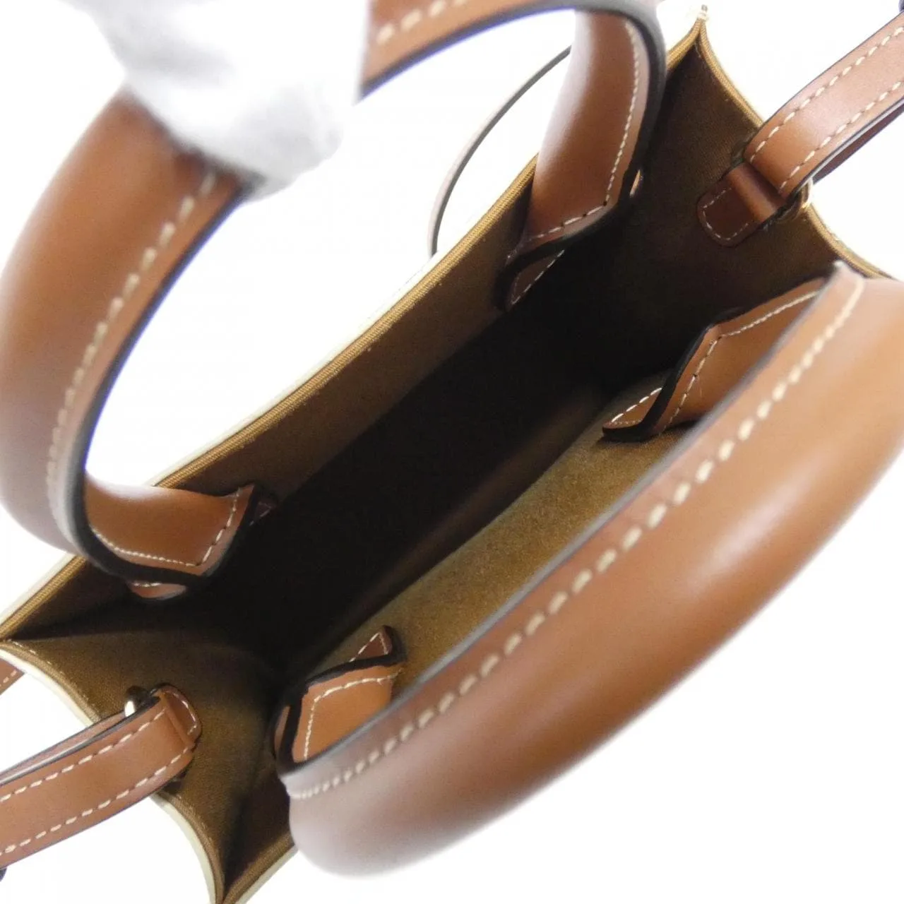 CELINE Cabas 194372BZK Handbag Canvas 白色 帆布 中古品A - 縮圖 8