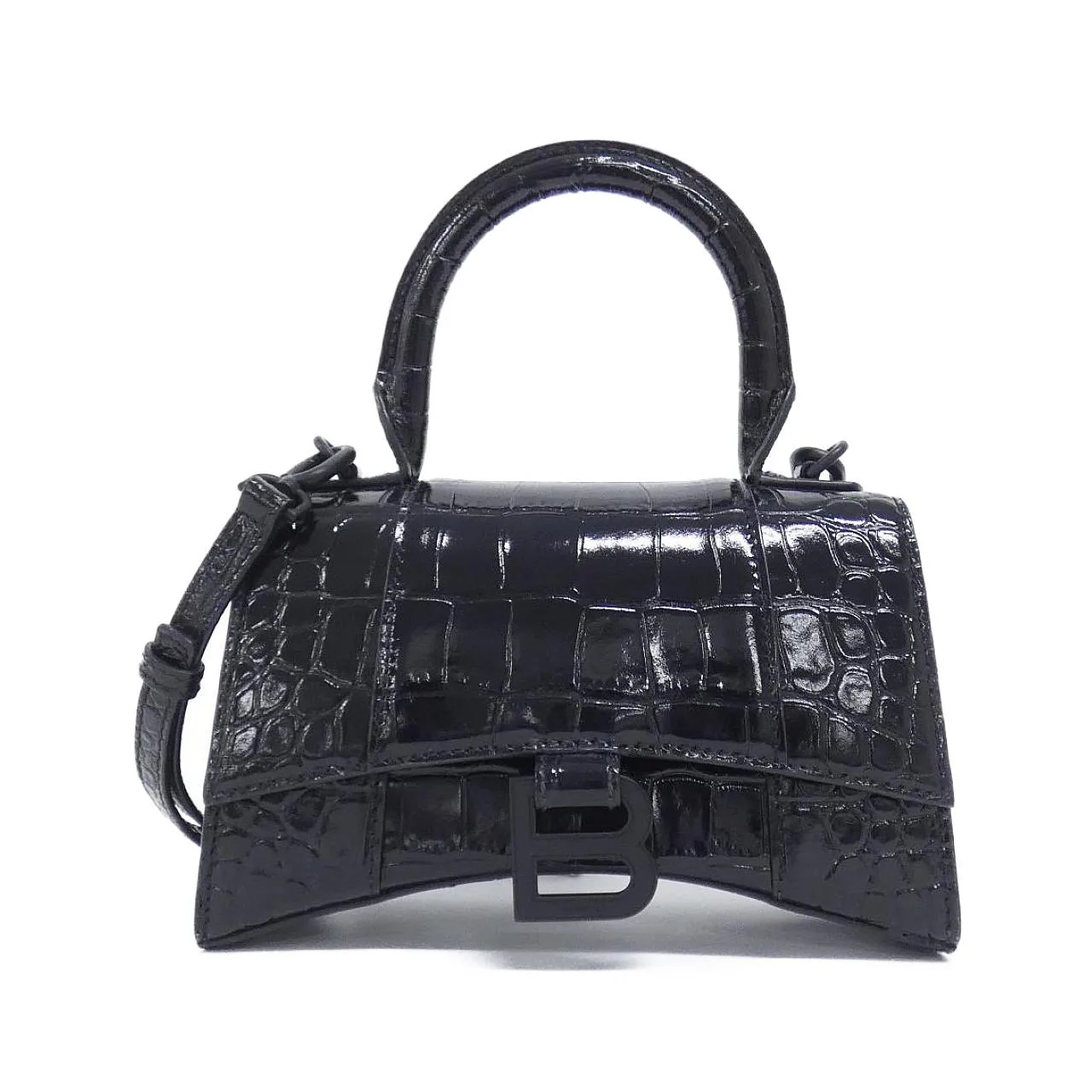 BALENCIAGA Hourglass 592833 1LR67 Handbag Black