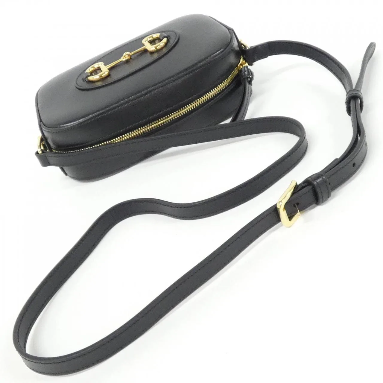 GUCCI 760196 1AAQD 肩背包 皮革 黑色 皮革 中古品A - 縮圖 6