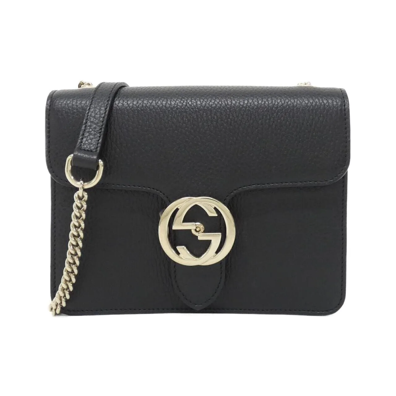 GUCCI 510304 CAO0G Shoulder Leather Black