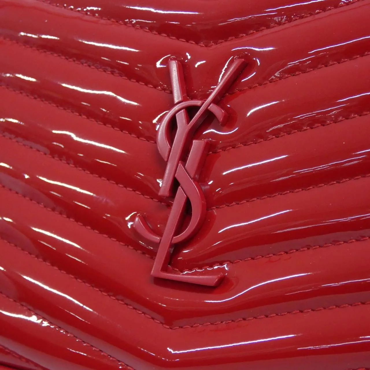 SAINT LAURENT 612579 Shoulder Patent Leather Red Patent Leather Rank A - Thumbnail 4