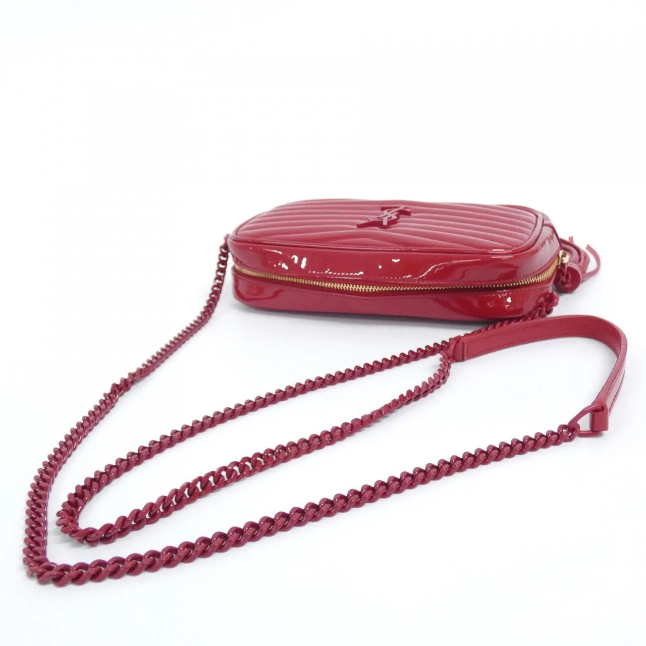 SAINT LAURENT 612579 Shoulder Patent Leather Red Patent Leather Rank A - Thumbnail 8