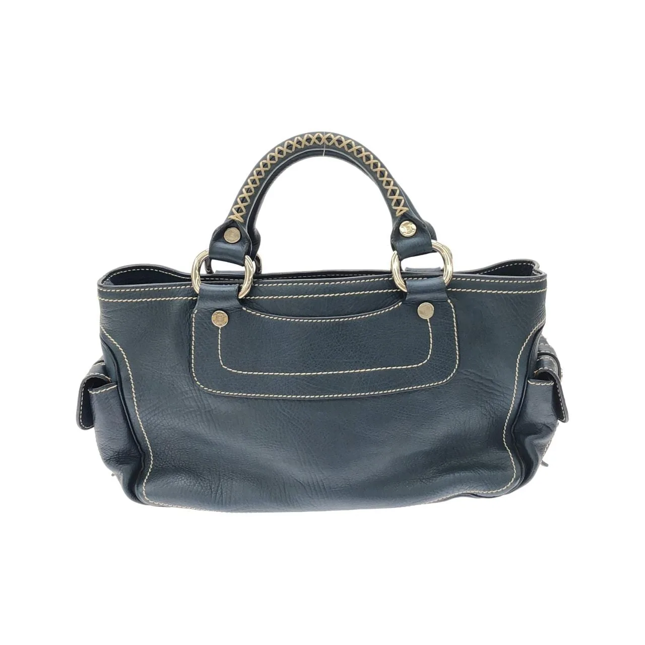 CELINE Boogie 手提包 皮革 藍色 皮革 中古品B - 縮圖 2