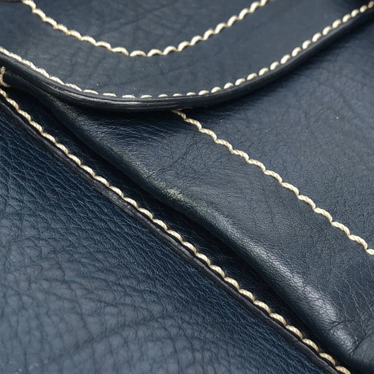 CELINE Boogie 手提包 皮革 藍色 皮革 中古品B - 縮圖 4