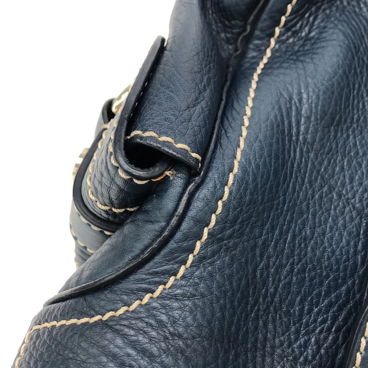 CELINE Boogie 手提包 皮革 藍色 皮革 中古品B - 縮圖 5