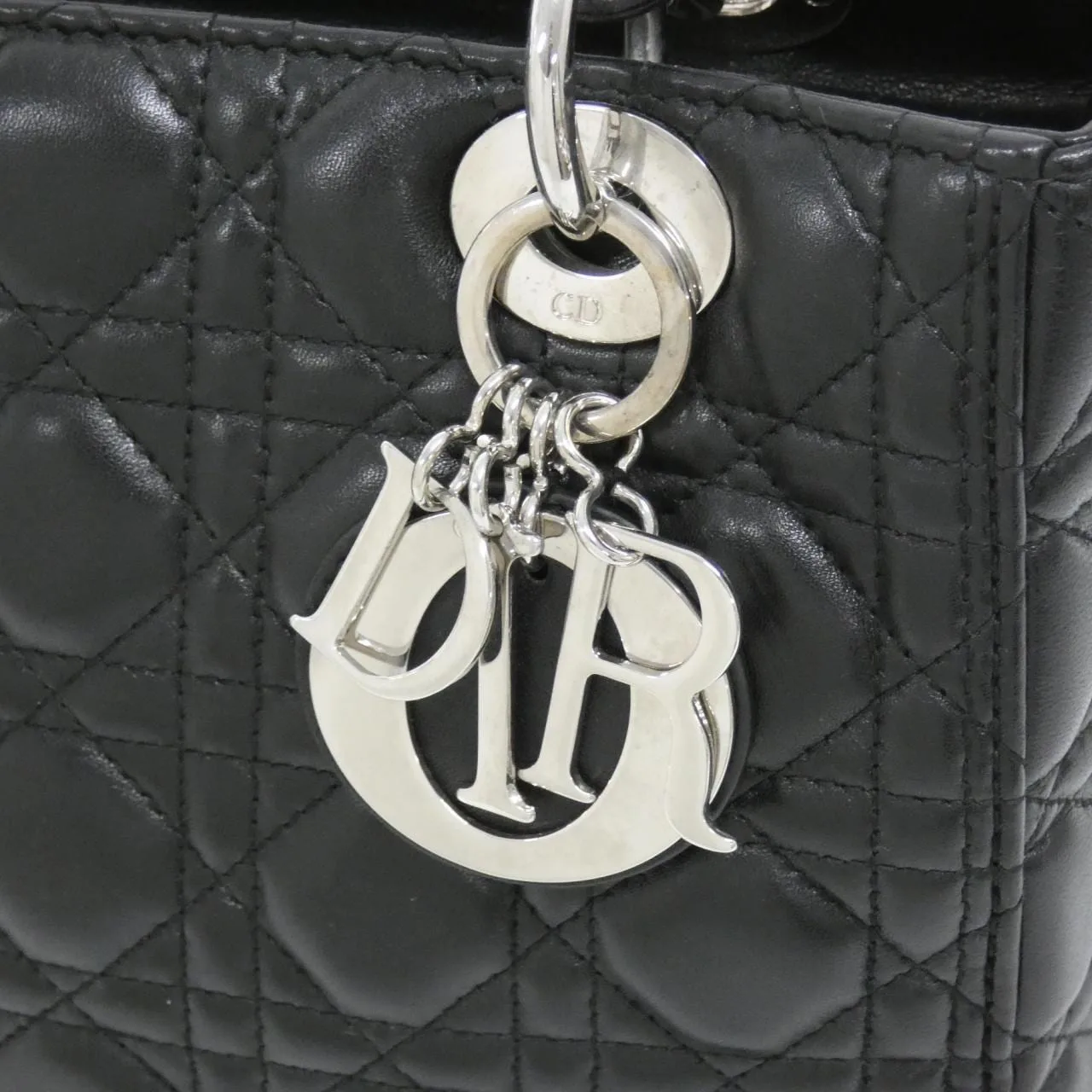 DIOR Lady Dior CAL44551 手提包 羊皮 黑色 羊皮 中古品A - 縮圖 5