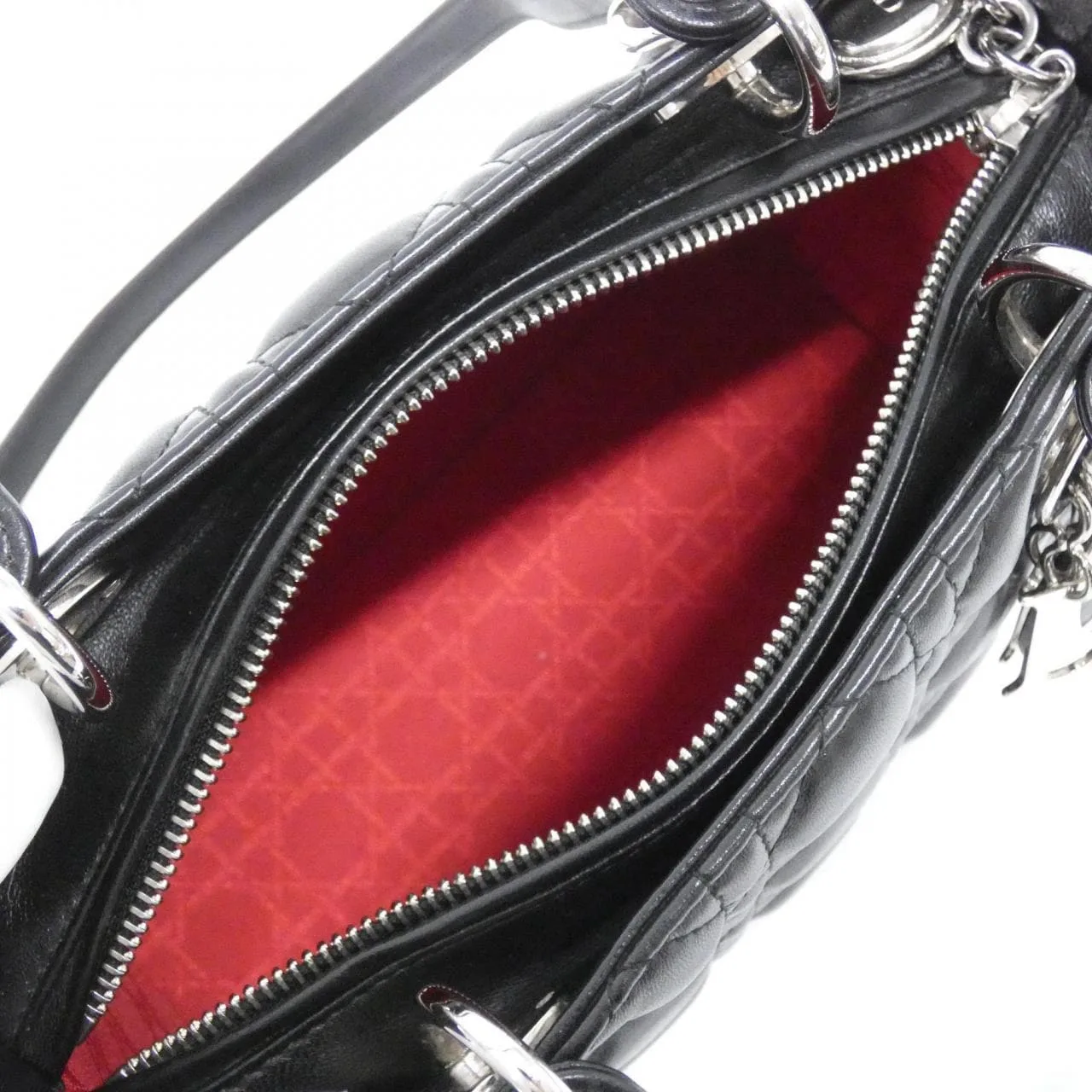 DIOR Lady Dior CAL44551 手提包 羊皮 黑色 羊皮 中古品A - 縮圖 7