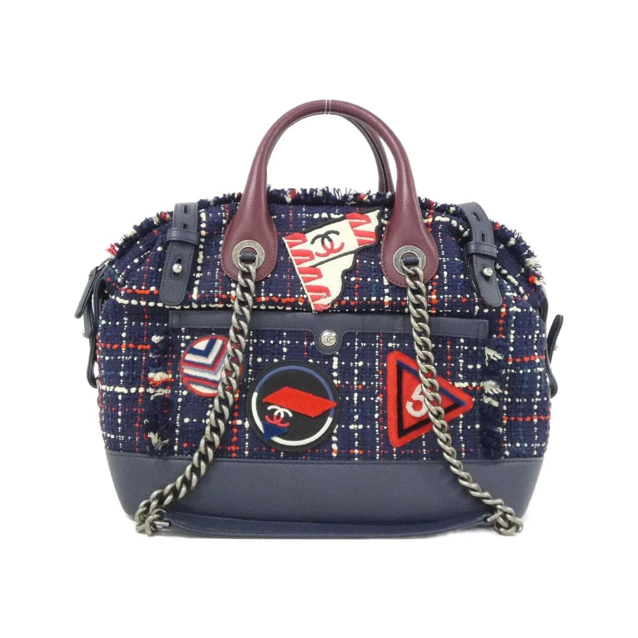 CHANEL 93310 Shoulder Caviar Leather Navy