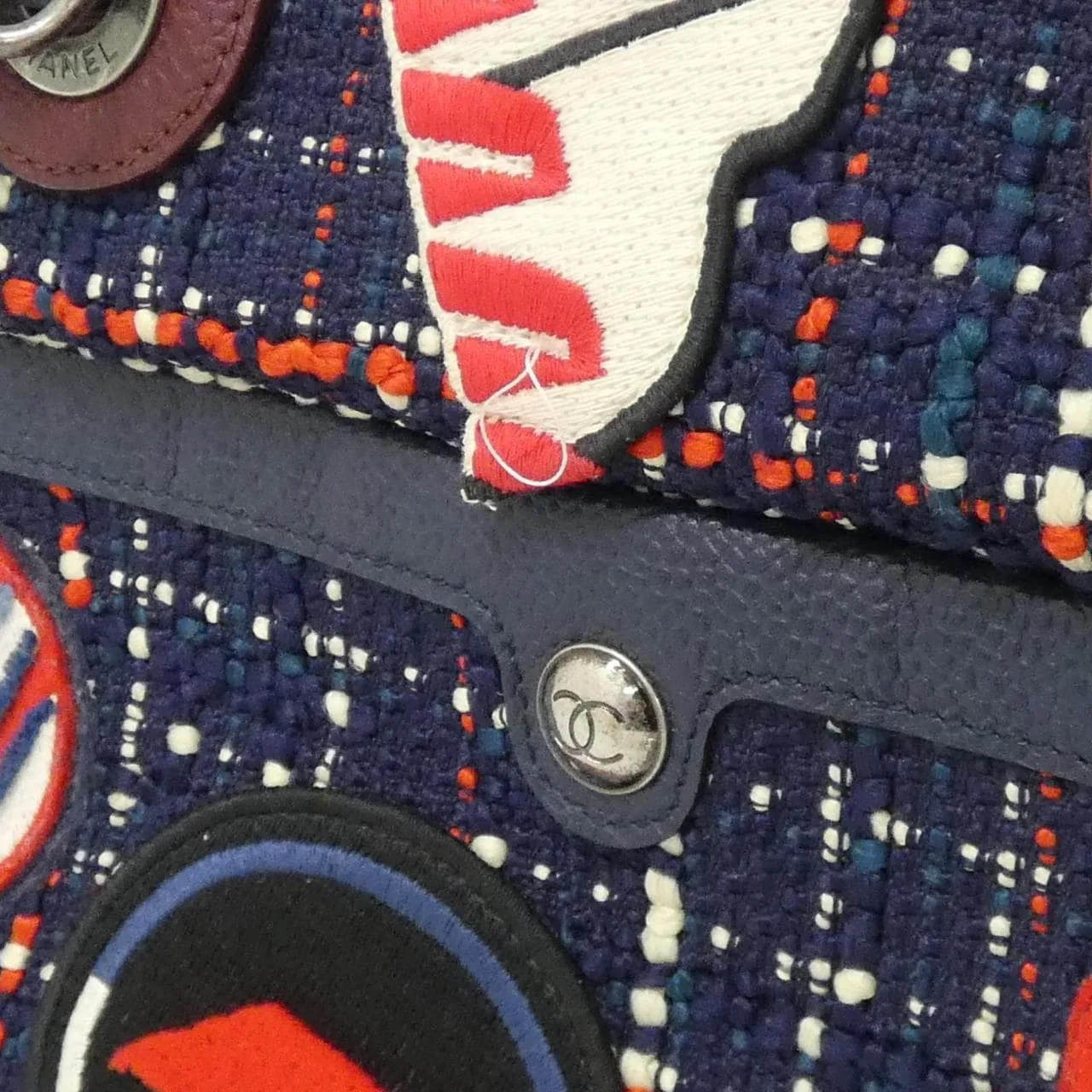 CHANEL 93310 Shoulder Caviar Leather 深藍色 Caviar Leather 中古品A - 縮圖 4