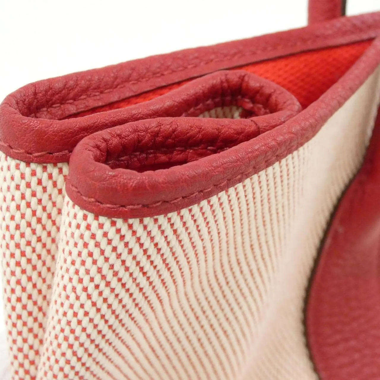 HERMES Garden Party 066781CK Tote Rouge Rank A - Thumbnail 6