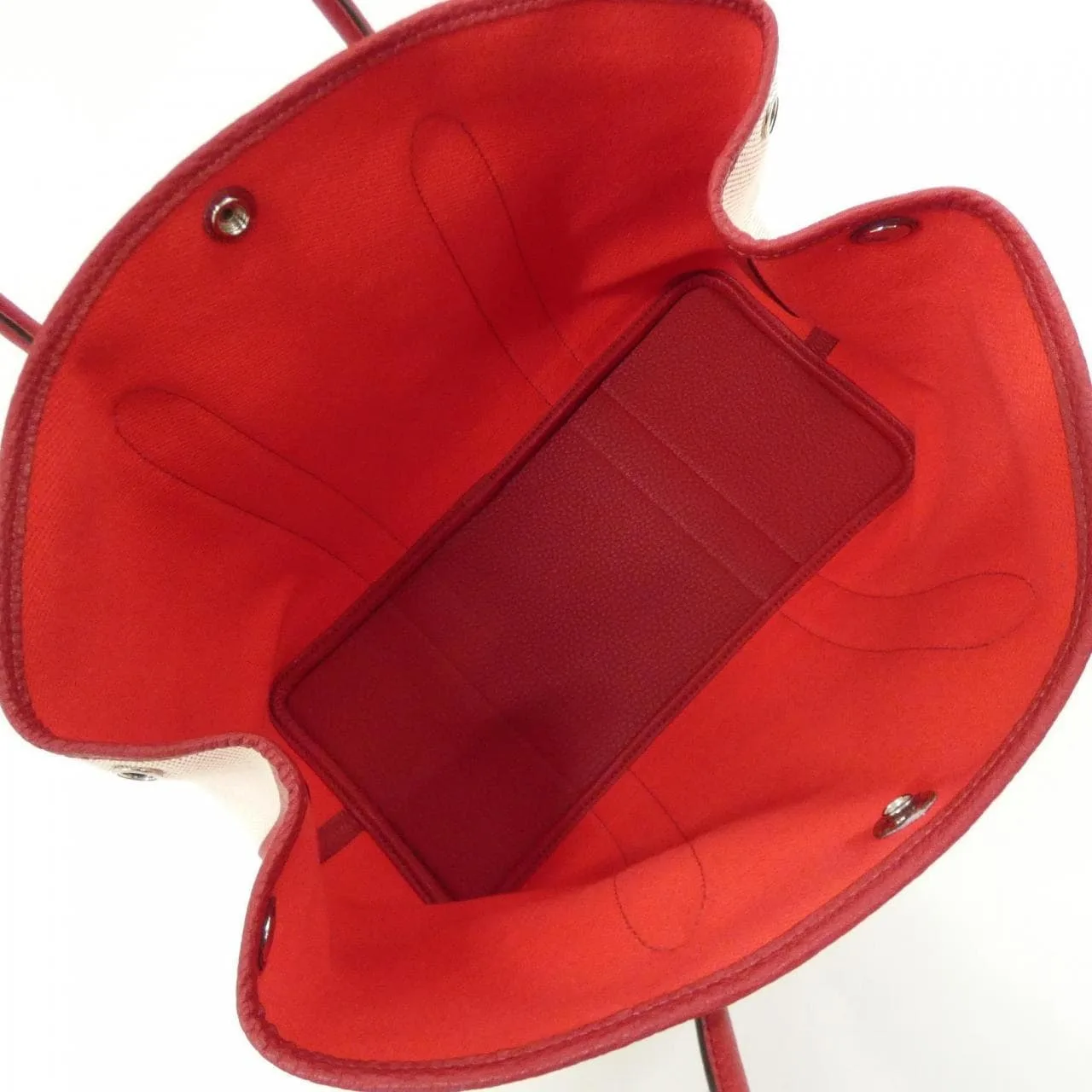 HERMES Garden Party 066781CK Tote Rouge Rank A - Thumbnail 8