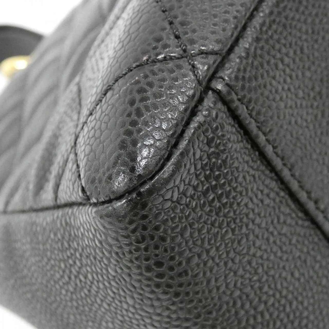 CHANEL 50995 Shoulder Grained Calfskin 黑色 荔枝紋牛皮 中古品A - 縮圖 4