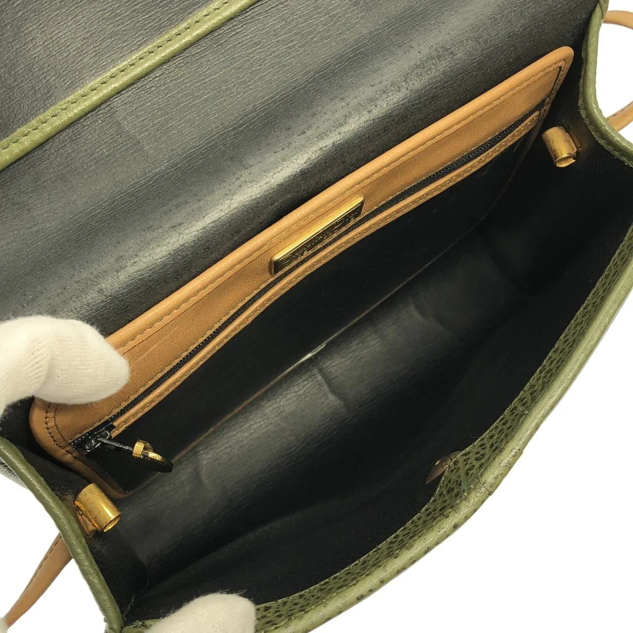 DIOR 肩背包 皮革 金色 皮革 中古品B - 縮圖 8