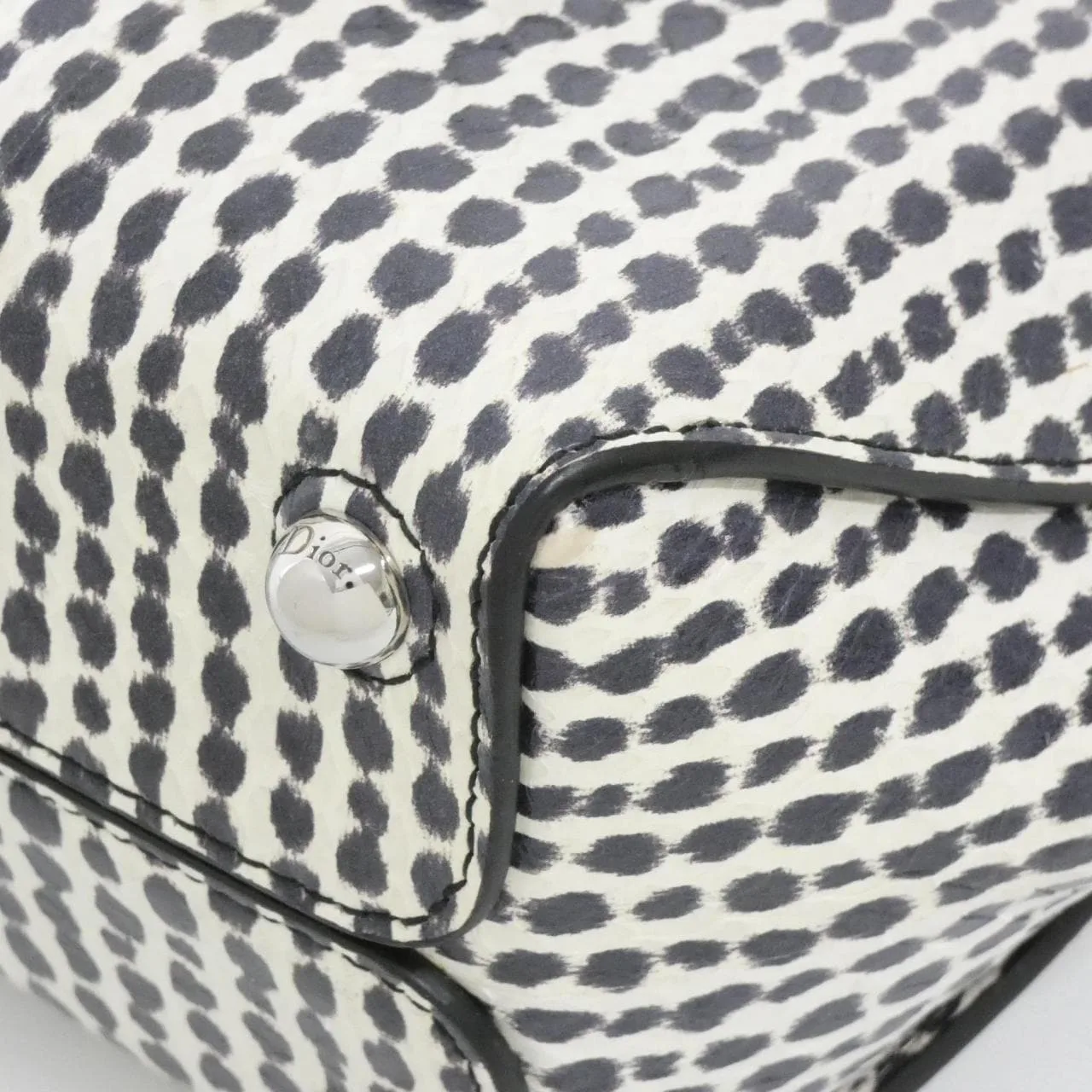 DIOR M1061PAYS 手提包 蟒蛇皮 黑色 蟒蛇皮 中古品B - 縮圖 4
