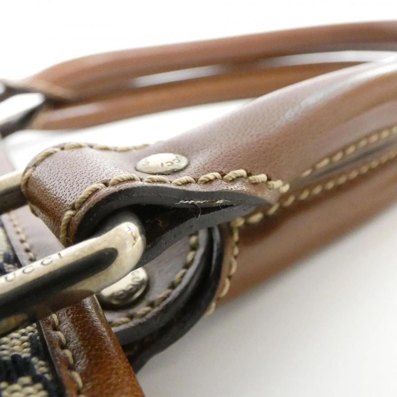 GUCCI 201482 Handbag Canvas 黑色 帆布 中古品A - 縮圖 8