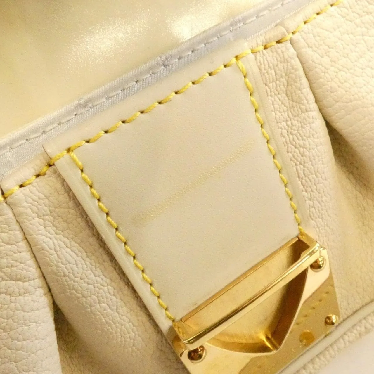 LOUIS VUITTON M91774 Handbag Leather 白色 皮革 中古品B - 縮圖 6