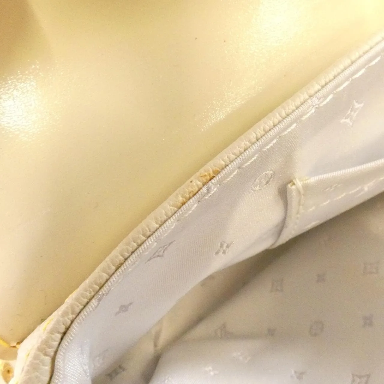 LOUIS VUITTON M91774 Handbag Leather 白色 皮革 中古品B - 縮圖 10