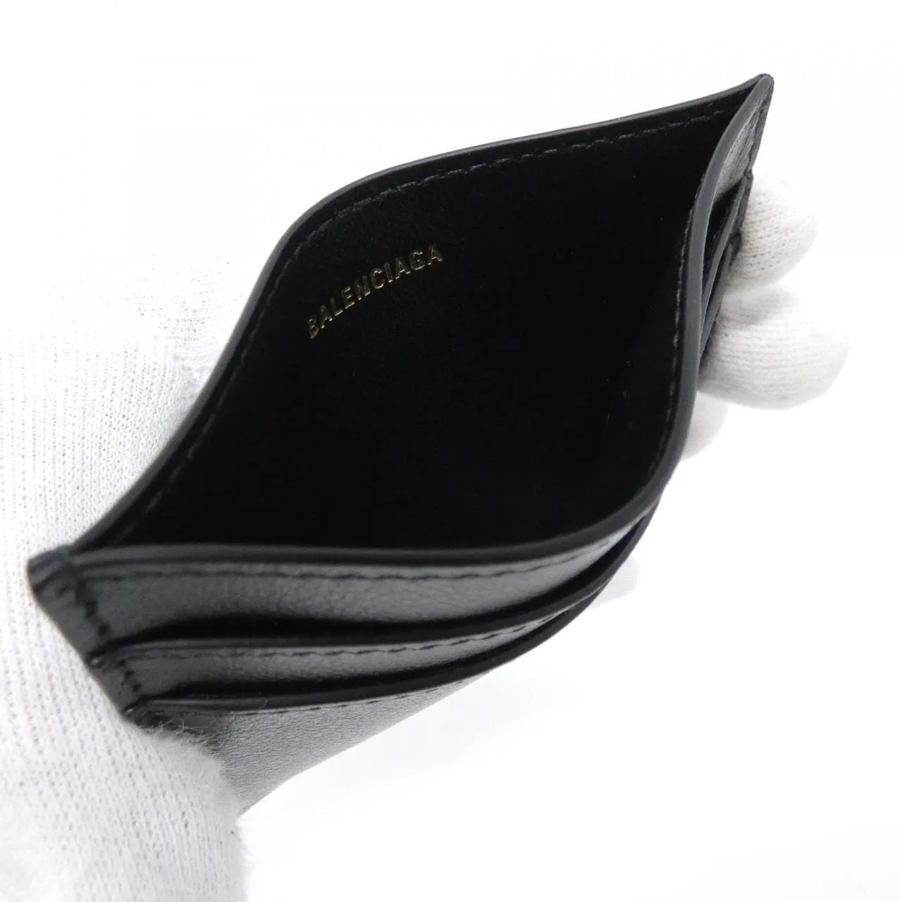 BALENCIAGA 766547 2ABXL Card Case Leather Black Leather New - Thumbnail 4