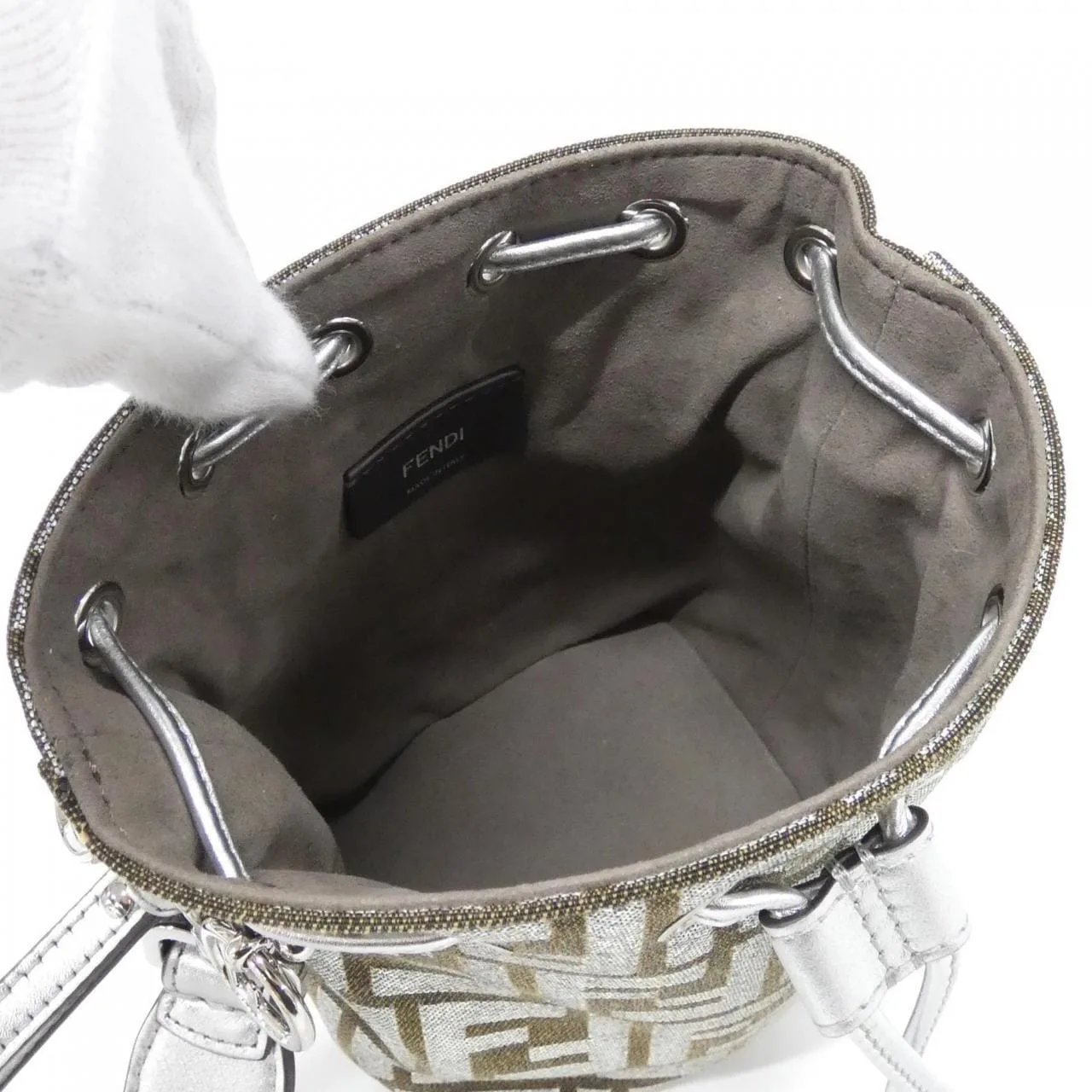 FENDI 8BS010 APKV Handbag Canvas Black Canvas New - Thumbnail 5