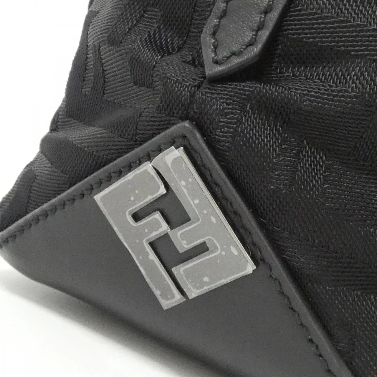 FENDI Baguette 7VA672 AVC6 Handbag Nylon Black Nylon New - Thumbnail 3