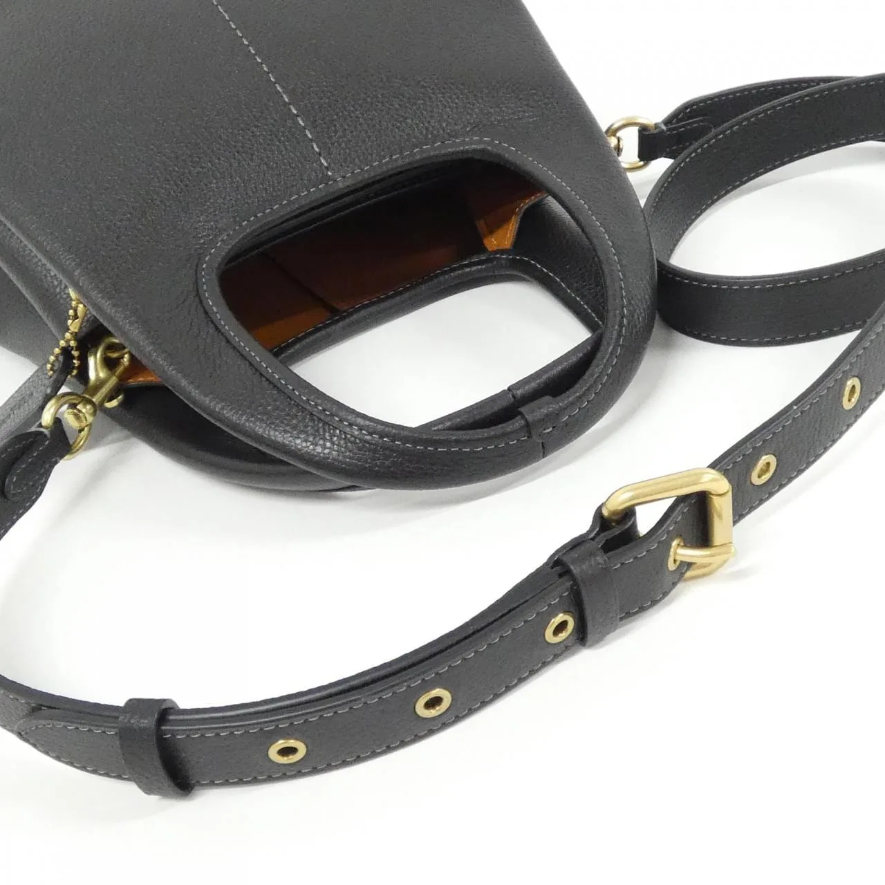 COACH CM545 Handbag Leather Black Leather New - Thumbnail 5