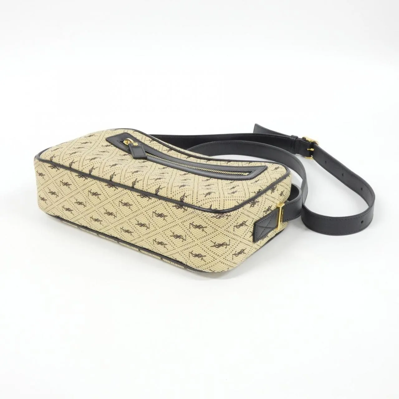 SAINT LAURENT 568608 HP41J 肩背包 帆布 黑色 帆布 中古品A - 縮圖 3