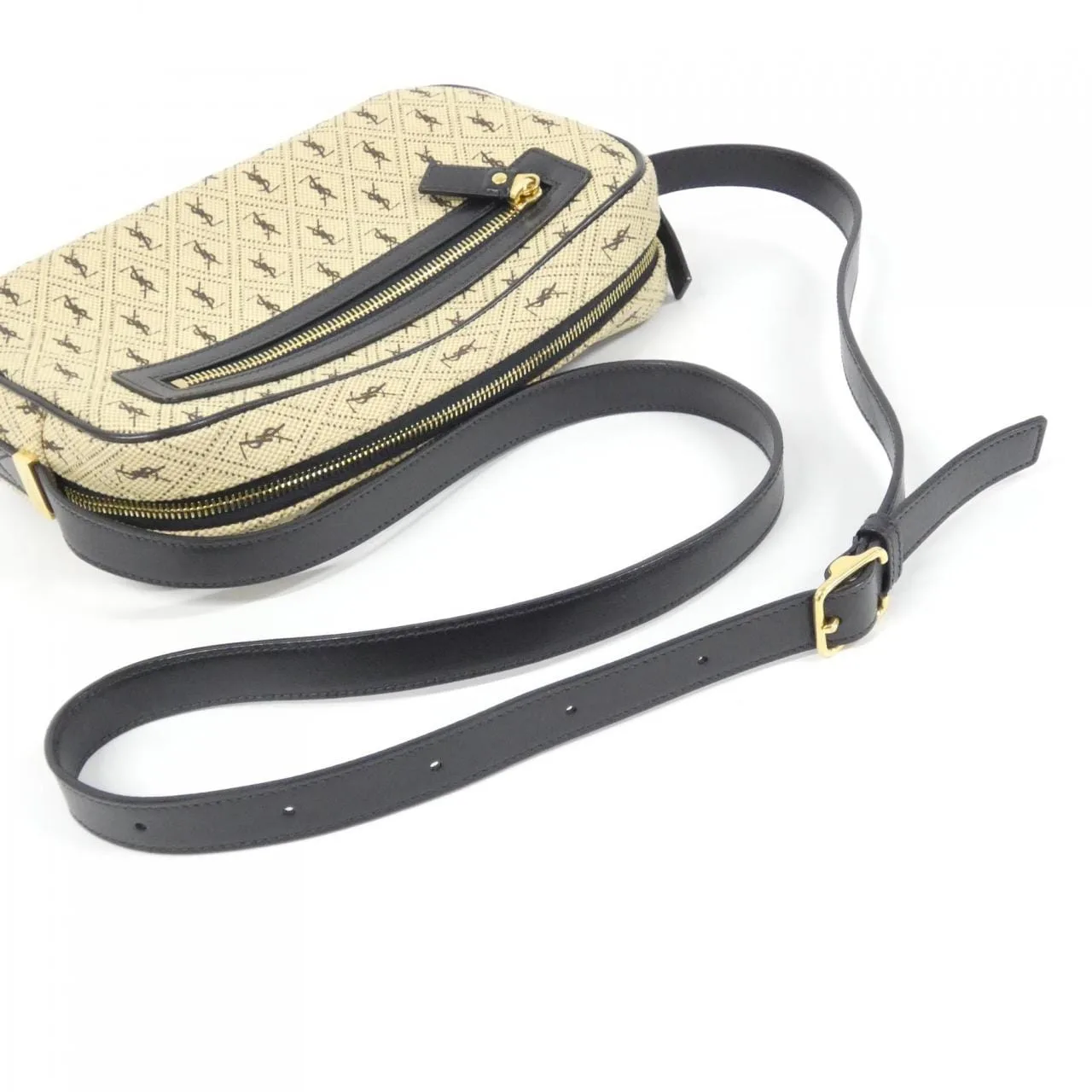 SAINT LAURENT 568608 HP41J 肩背包 帆布 黑色 帆布 中古品A - 縮圖 5