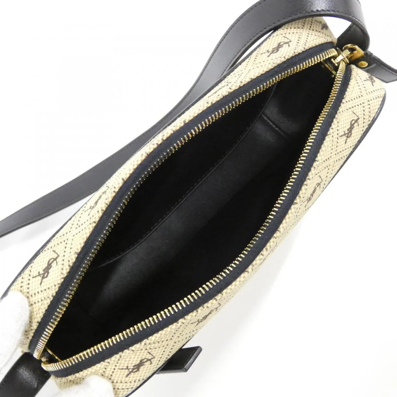 SAINT LAURENT 568608 HP41J 肩背包 帆布 黑色 帆布 中古品A - 縮圖 6