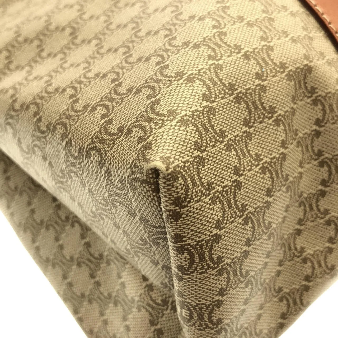 CELINE Handbag Canvas 米色 帆布 中古品B - 縮圖 3