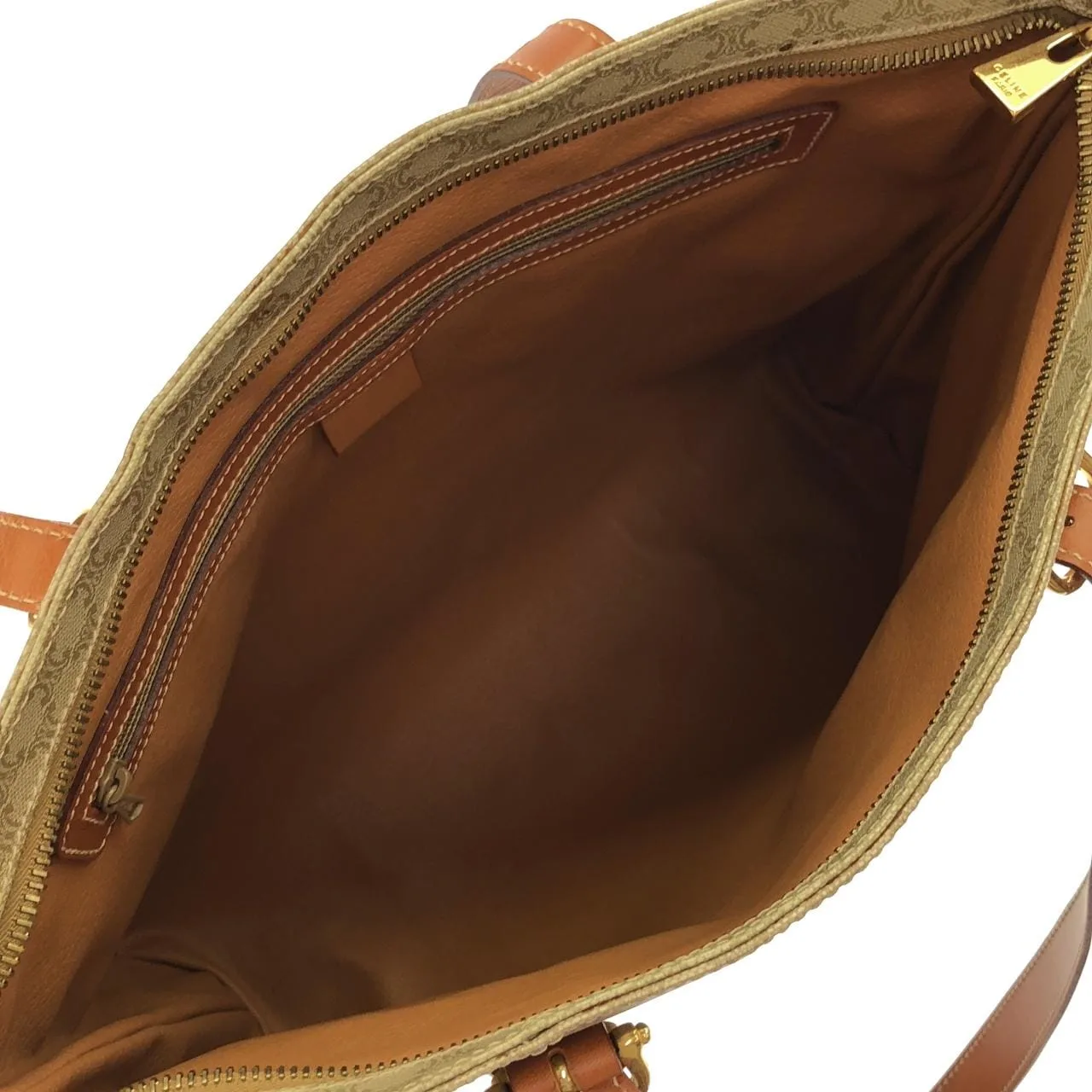 CELINE Handbag Canvas 米色 帆布 中古品B - 縮圖 8