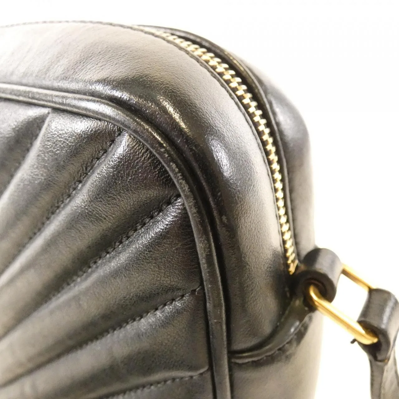 SAINT LAURENT 520534 DV707 Shoulder Leather 黑色 皮革 中古品B - 縮圖 4