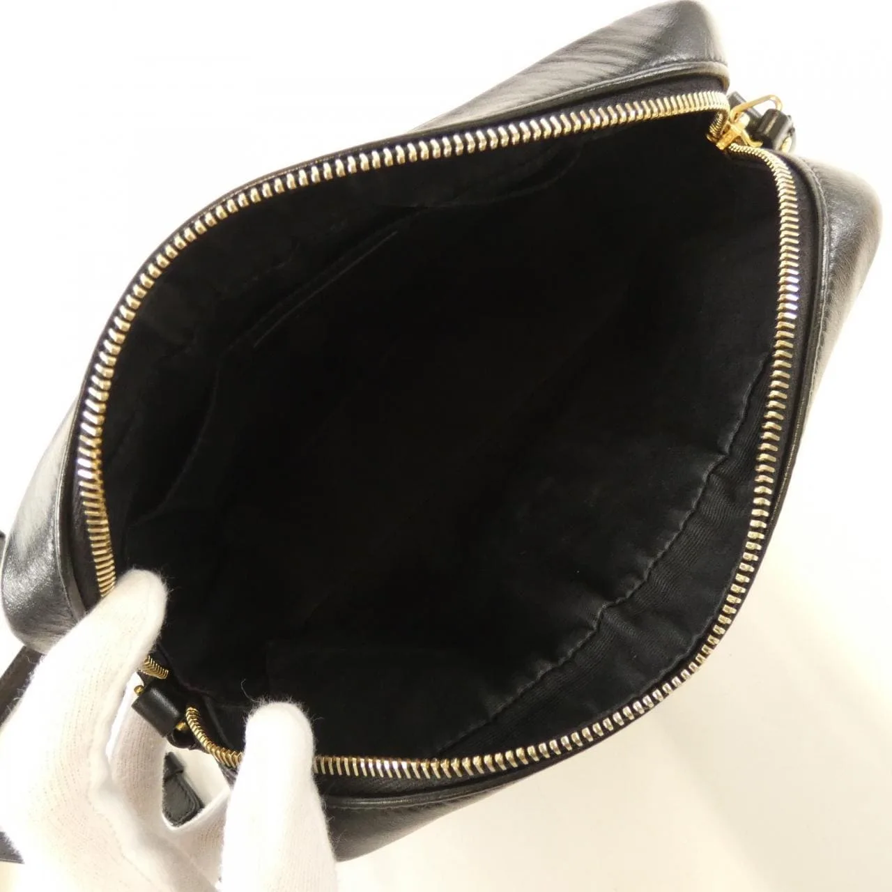 SAINT LAURENT 520534 DV707 Shoulder Leather 黑色 皮革 中古品B - 縮圖 9