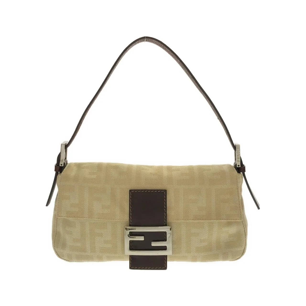 FENDI Baguette 26424 Shoulder Canvas Beige
