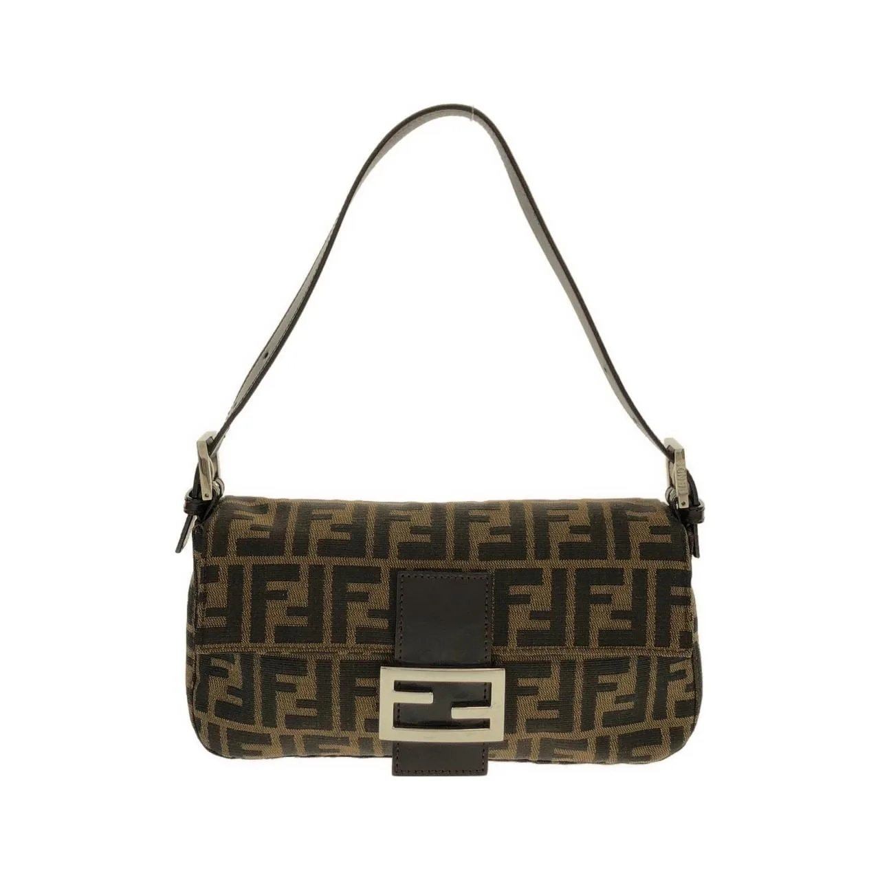 FENDI Baguette 26424 Shoulder Canvas Black
